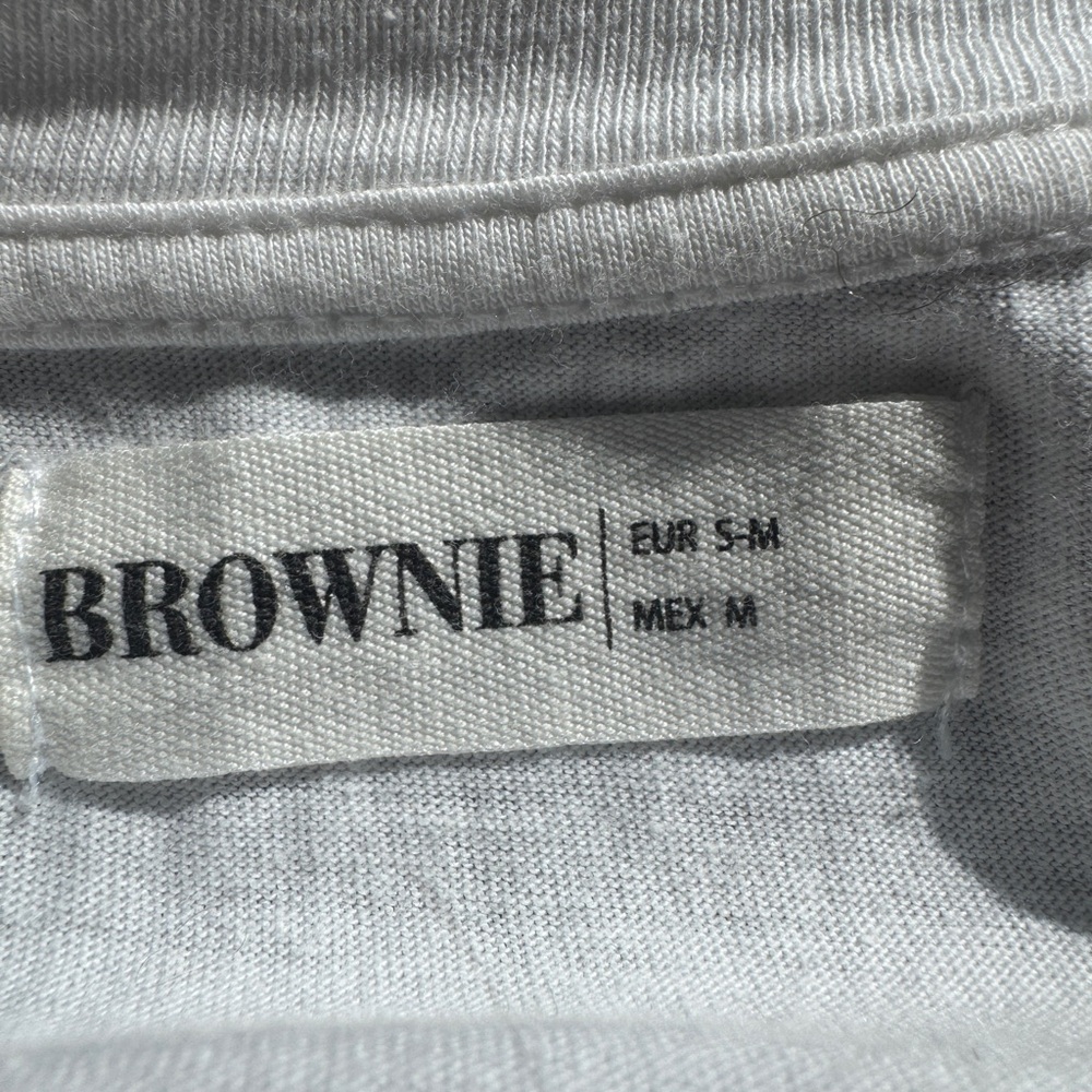 White Long Sleeve Shirt with Brownie Print-Size Medium - Picture 4 of 7